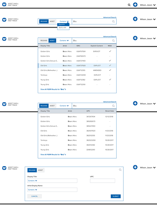 WMG Search Options